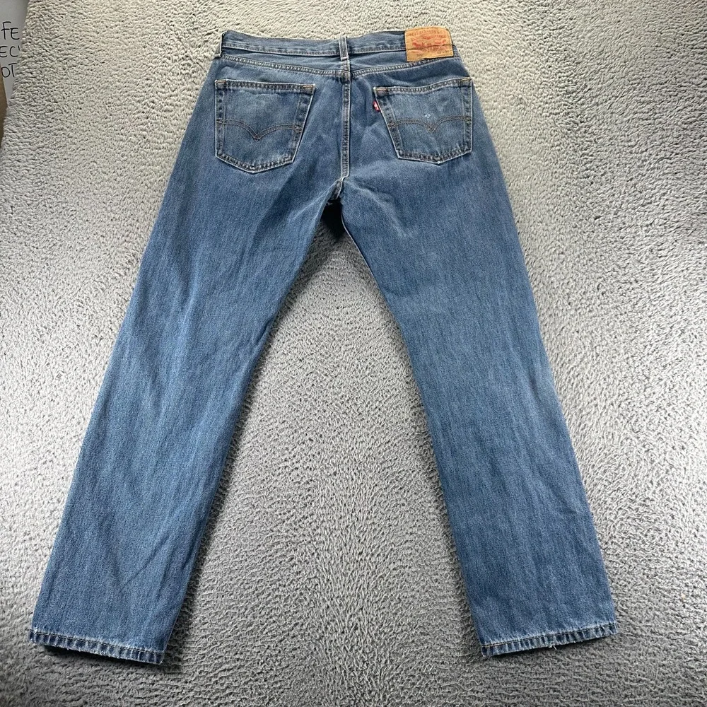 Levi's 505 Jeans Mens 33x30 Blue Cotton Denim Straight Leg Workwear Faded Travel